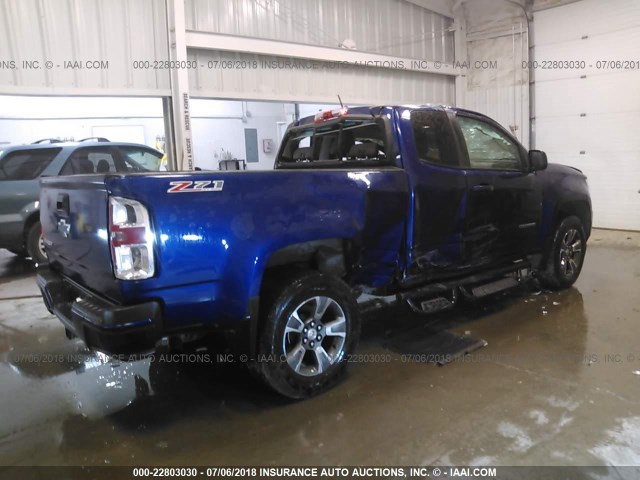 1GCHTDE31G1132483 - 2016 CHEVROLET COLORADO Z71 BLUE photo 4