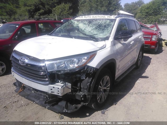 5TDJKRFH4FS144253 - 2015 TOYOTA HIGHLANDER XLE თეთრი ფოტო 2