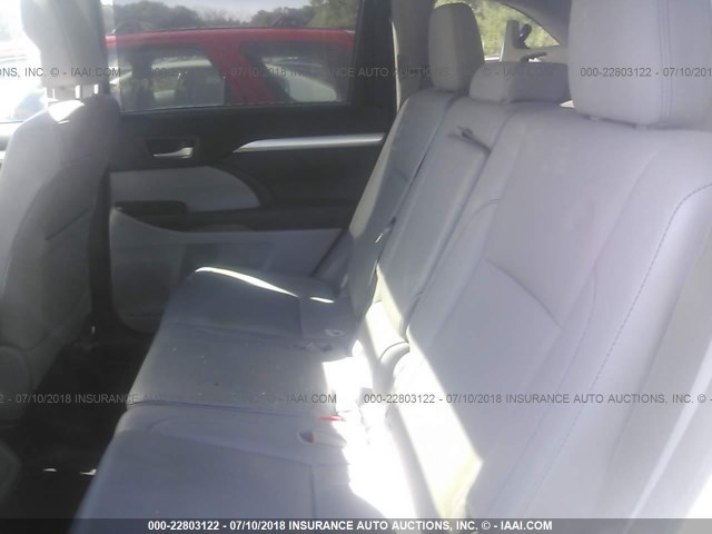 5TDJKRFH4FS144253 - 2015 TOYOTA HIGHLANDER XLE თეთრი ფოტო 8