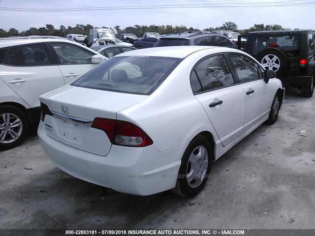 2HGFA16319H526663 - 2009 HONDA CIVIC VP WHITE photo 4