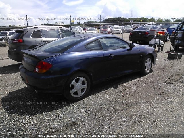 KMHHN65F03U030306 - 2003 HYUNDAI TIBURON GT BLACK photo 4