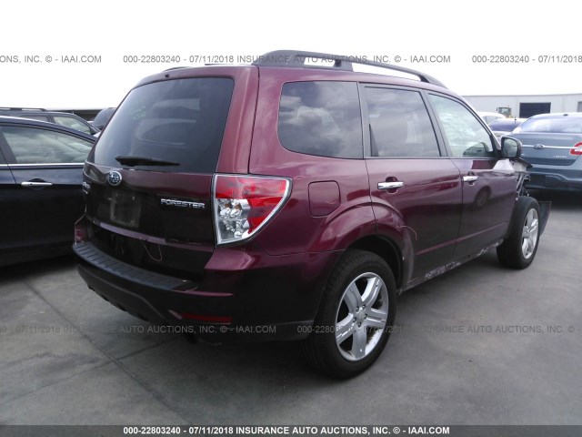 JF2SH6DC6AH715782 - 2010 SUBARU FORESTER 2.5X LIMITED MAROON photo 4