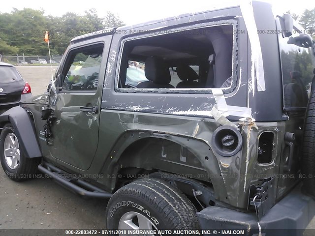 1C4AJWAG5FL753000 - 2015 JEEP WRANGLER SPORT GREEN photo 6