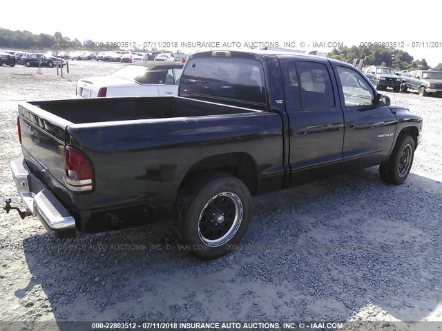 1B7GL2AZXYS746308 - 2000 DODGE DAKOTA QUAD BLACK photo 4