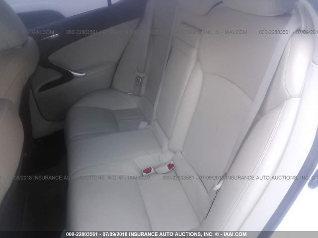 JTHBK262995089492 - 2009 LEXUS IS 250 WHITE photo 8