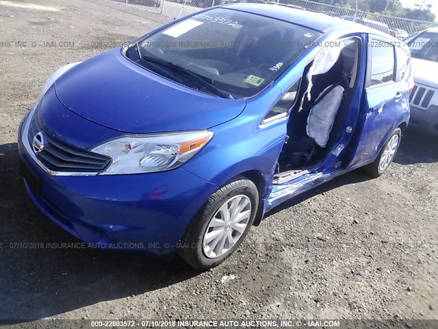 3N1CE2CP6EL434665 - 2014 NISSAN VERSA NOTE S/S PLUS/SV/SL BLUE photo 2