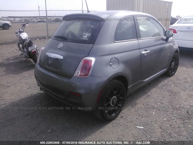 3C3CFFBR3CT335596 - 2012 FIAT 500 SPORT GRAY photo 4