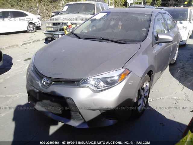 5YFBURHE5FP364494 - 2015 TOYOTA COROLLA L/LE/LE PLS/PRM/S/S PLS GRAY photo 2