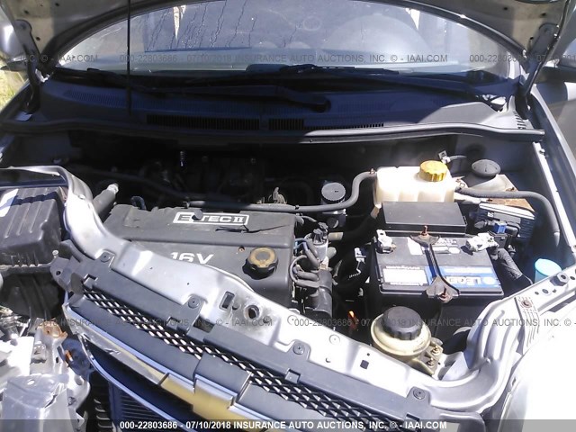 KL1TD56608B104067 - 2008 CHEVROLET AVEO LS GRAY photo 10