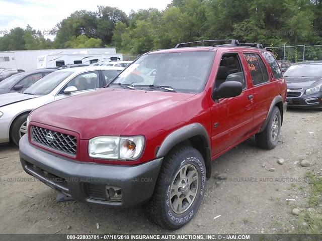 JN8AR07Y2XW382758 - 1999 NISSAN PATHFINDER LE/SE/XE RED photo 2