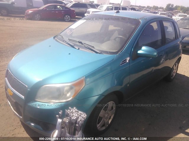 KL1TD66E39B338041 - 2009 CHEVROLET AVEO LS/LT TEAL photo 2