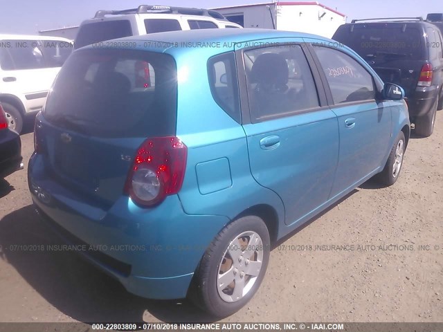 KL1TD66E39B338041 - 2009 CHEVROLET AVEO LS/LT 青色 照片 4