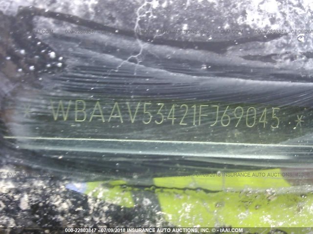 WBAAV53421FJ69045 - 2001 BMW 330 I WHITE photo 9