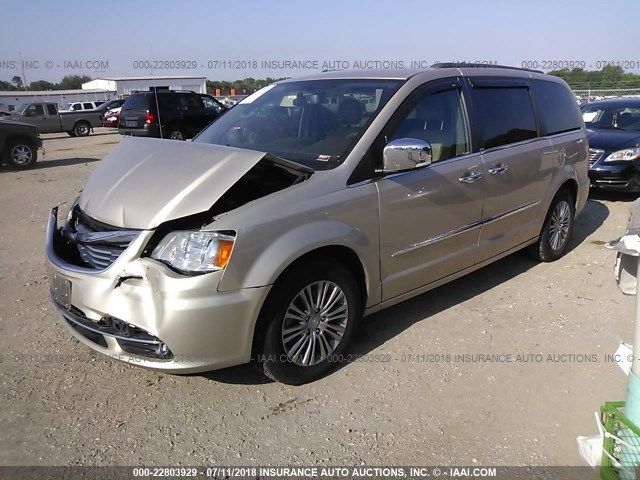 2C4RC1CG9DR589672 - 2013 CHRYSLER TOWN & COUNTRY TOURING L Champagne photo 2