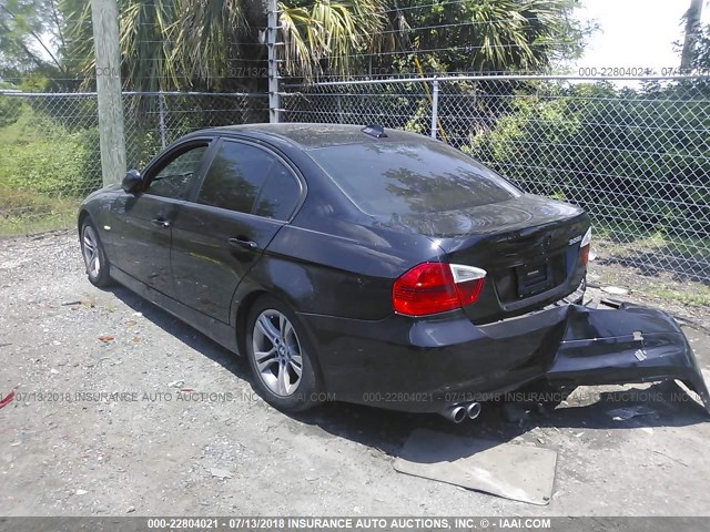 WBAVA33578K053058 - 2008 BMW 328 I BLACK photo 3