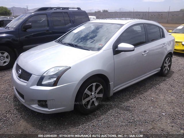 3N1AB6AP4CL725219 - 2012 NISSAN SENTRA 2.0/2.0S/SR/2.0SL SILVER photo 2