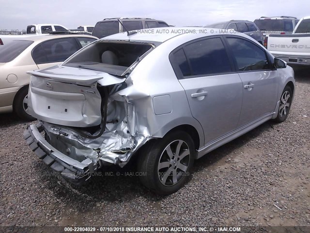 3N1AB6AP4CL725219 - 2012 NISSAN SENTRA 2.0/2.0S/SR/2.0SL SILVER photo 4