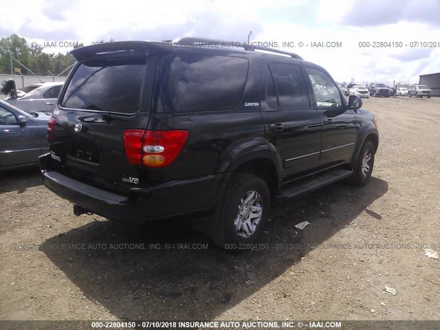 5TDZT38A23S195825 - 2003 TOYOTA SEQUOIA LIMITED BLACK photo 4