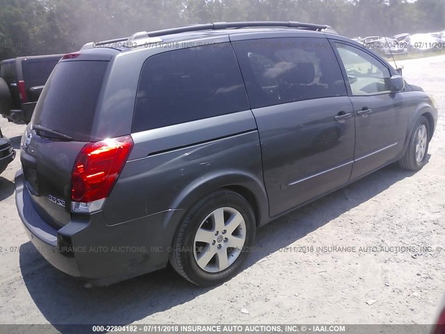 5N1BV28U45N139034 - 2005 NISSAN QUEST S/SE/SL GRAY photo 4