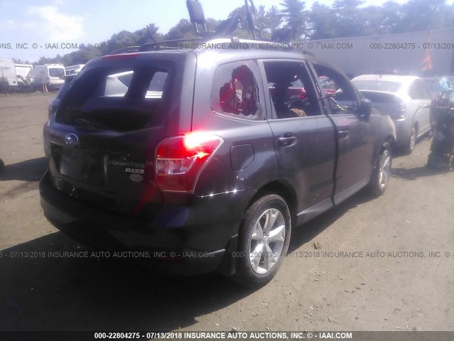 JF2SJADC0FH584394 - 2015 SUBARU FORESTER 2.5I PREMIUM GRAY photo 4