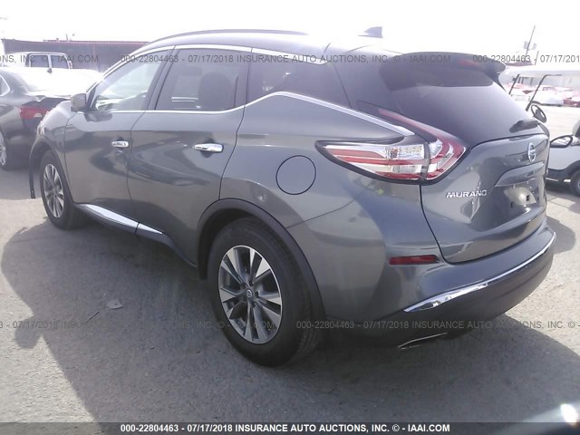 5N1AZ2MG5JN116615 - 2018 NISSAN MURANO S/SL/SV/PLATINUM GRAY photo 3