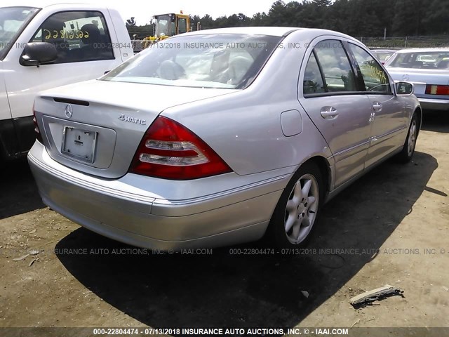 WDBRF81J24F492897 - 2004 MERCEDES-BENZ C 240 4MATIC SILVER photo 4