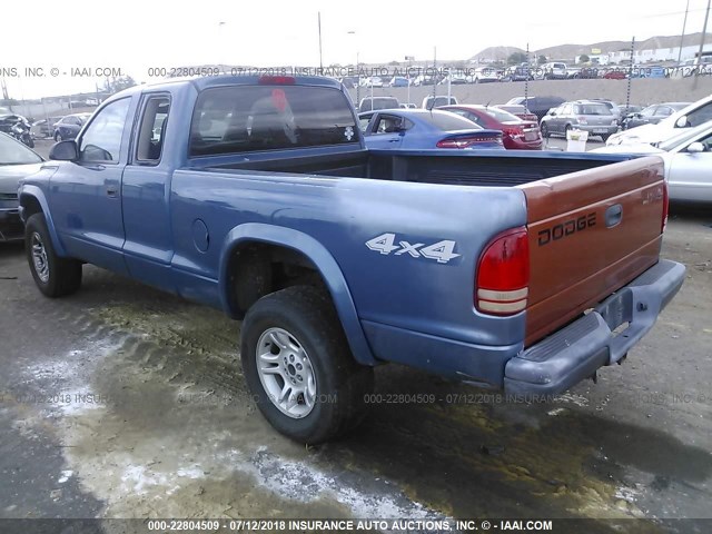 1D7HG12K04S591322 - 2004 DODGE DAKOTA SXT BLUE photo 3