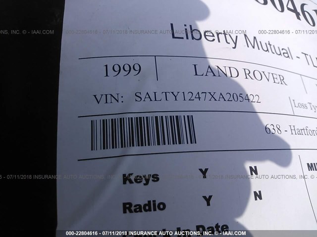 SALTY1247XA205422 - 1999 LAND ROVER DISCOVERY II  წითელი ფოტო 9