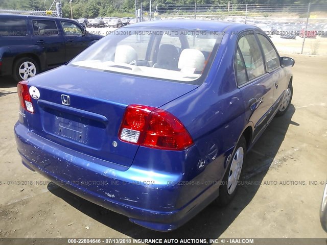 1HGES16324L005200 - 2004 HONDA CIVIC DX VP BLUE photo 4