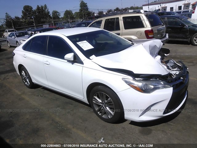 4T1BF1FK4FU482149 - 2015 TOYOTA CAMRY LE/XLE/SE/XSE WHITE photo 1