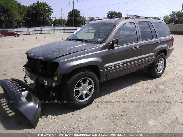 1J4GW58N5YC297121 - 2000 JEEP GRAND CHEROKEE LIMITED GRAY photo 2