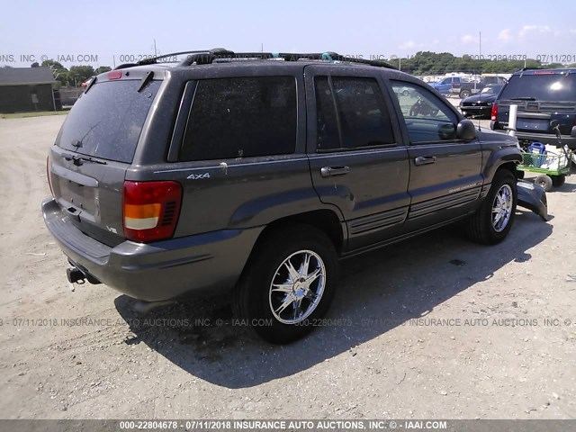 1J4GW58N5YC297121 - 2000 JEEP GRAND CHEROKEE LIMITED GRAY photo 4