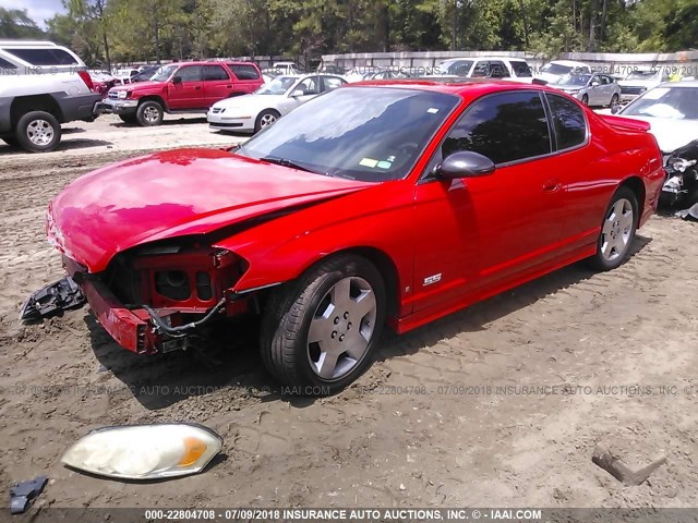 2G1WL15CX69283119 - 2006 CHEVROLET MONTE CARLO SS წითელი ფოტო 2