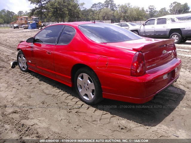 2G1WL15CX69283119 - 2006 CHEVROLET MONTE CARLO SS წითელი ფოტო 3