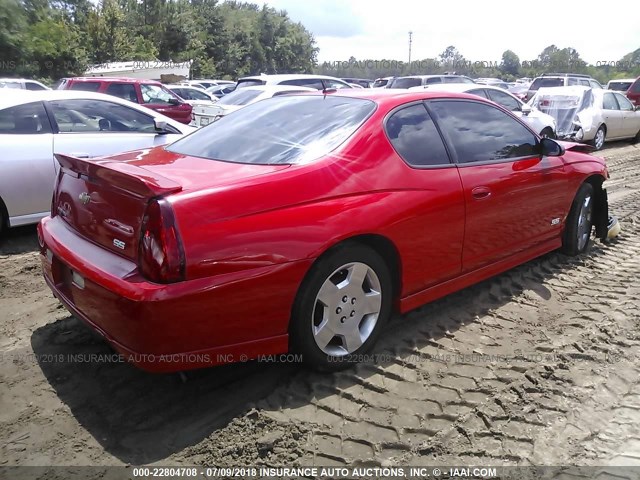 2G1WL15CX69283119 - 2006 CHEVROLET MONTE CARLO SS წითელი ფოტო 4