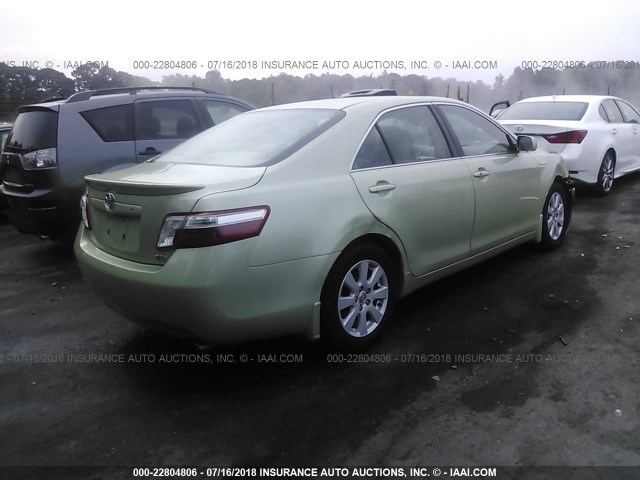 4T1BB46K47U024691 - 2007 TOYOTA CAMRY NEW GENERAT HYBRID GREEN photo 4