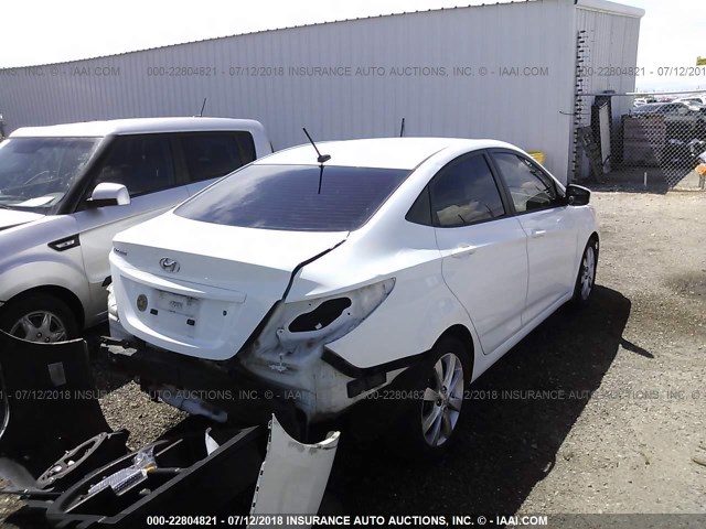 KMHCU4AE8CU237718 - 2012 HYUNDAI ACCENT GLS/GS/SE WHITE photo 4