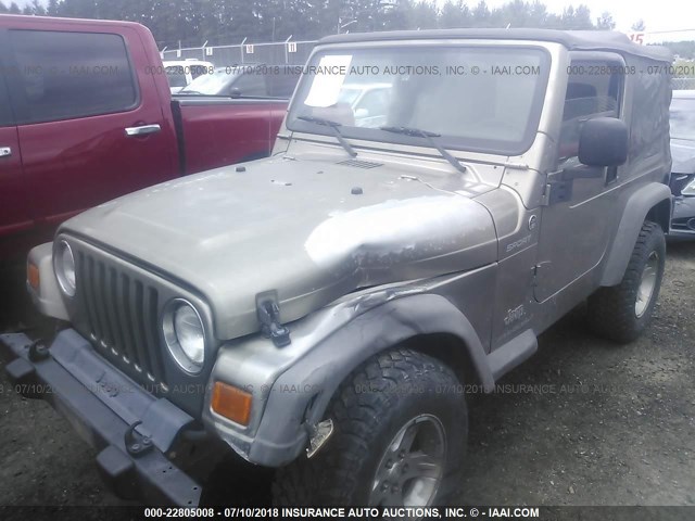 1J4FA49S55P342491 - 2005 JEEP WRANGLER / TJ SPORT 金色 照片 2