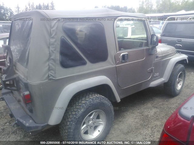 1J4FA49S55P342491 - 2005 JEEP WRANGLER / TJ SPORT 金色 照片 4