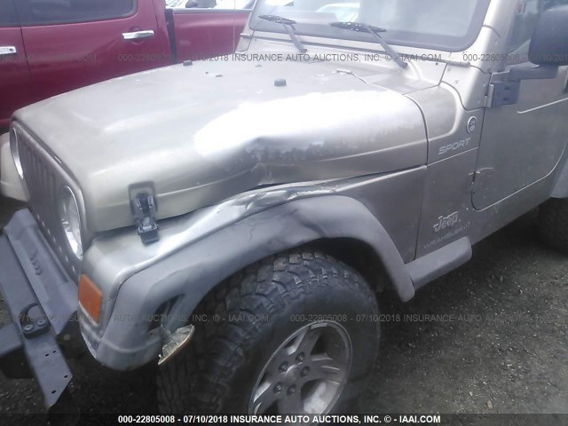 1J4FA49S55P342491 - 2005 JEEP WRANGLER / TJ SPORT 金色 照片 6