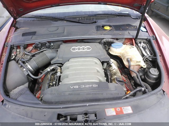 WAUAH74F96N077155 - 2006 AUDI A6 3.2 ORANGE photo 10