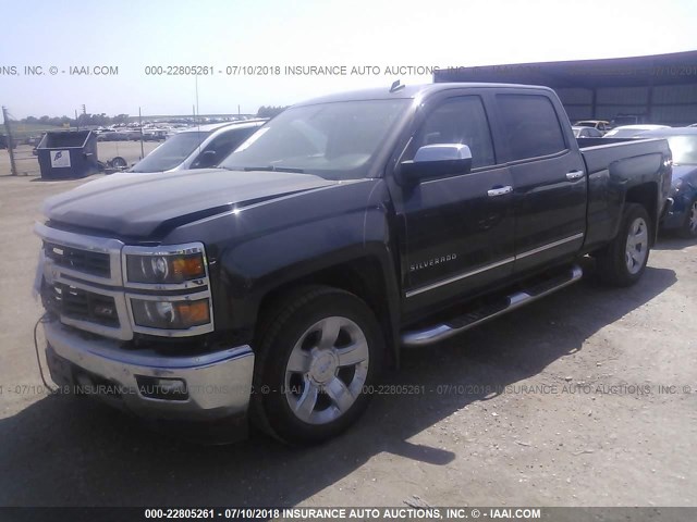 3GCUKSEC9EG314856 - 2014 CHEVROLET SILVERADO K1500 LTZ GRAY photo 2