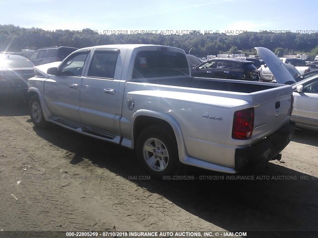 1D7HW38K58S628814 - 2008 DODGE DAKOTA SXT SILVER photo 3