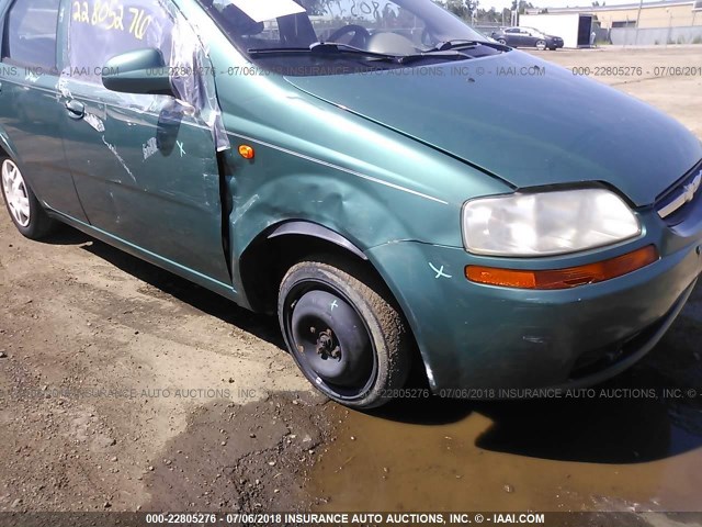 KL1TD52694B142283 - 2004 CHEVROLET AVEO GREEN photo 6