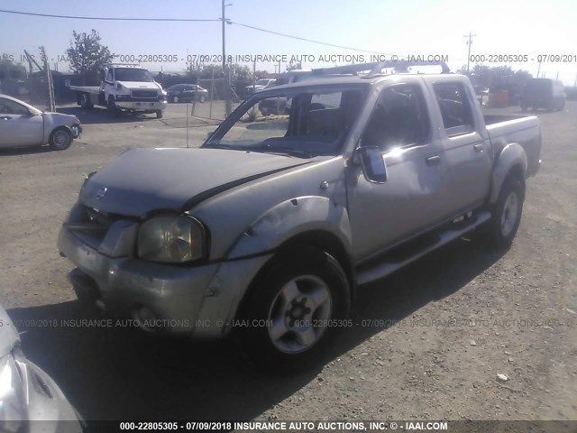 1N6ED27T01C317764 - 2001 NISSAN FRONTIER CREW CAB XE/CREW CAB SE SILVER photo 2