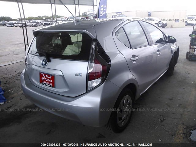 JTDKDTB3XG1118728 - 2016 TOYOTA PRIUS C SILVER photo 4