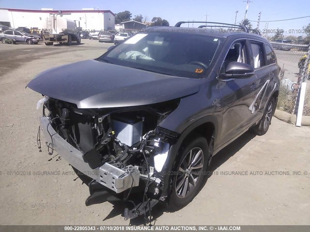 5TDJZRFHXHS484618 - 2017 TOYOTA HIGHLANDER SE/XLE GRAY photo 2