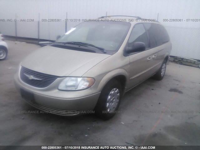 2C4GP44322R679140 - 2002 CHRYSLER TOWN & COUNTRY LX GOLD photo 2