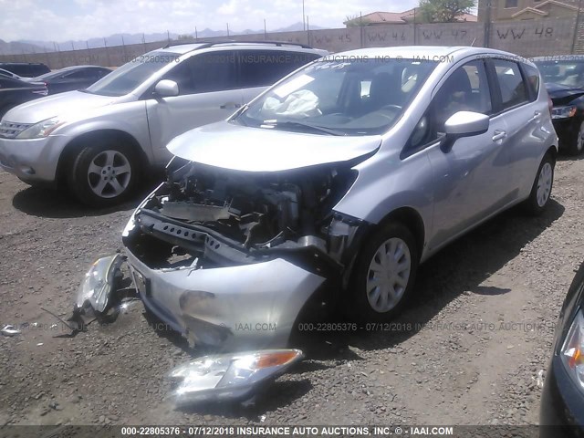 3N1CE2CP3FL353317 - 2015 NISSAN VERSA NOTE S/S PLUS/SV/SL/SR SILVER photo 2