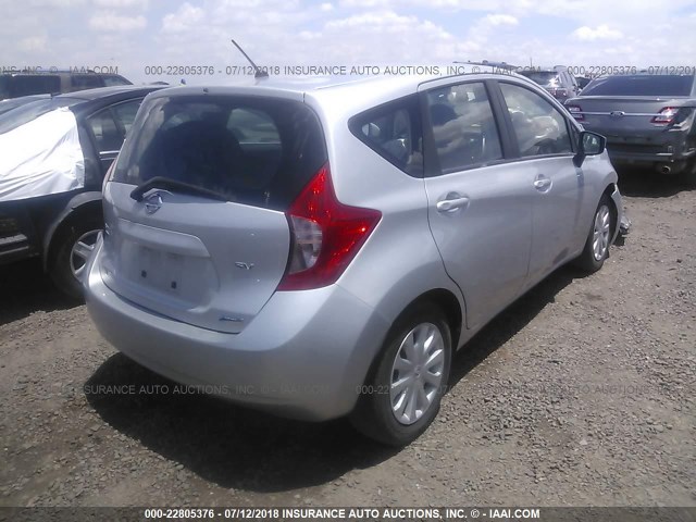 3N1CE2CP3FL353317 - 2015 NISSAN VERSA NOTE S/S PLUS/SV/SL/SR SILVER photo 4